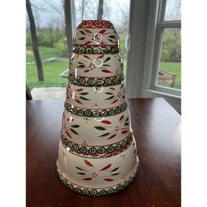 Temptations Nesting Bowls Mixing Measuring Bowls Festivefetti Christmas Set Of 5